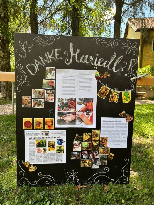 Dankeschild für Mariedl. Cartellone di ringraziamento per Mariedl. 