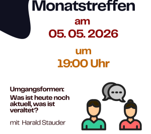 Einladung Monatstreffen, Mai 2026